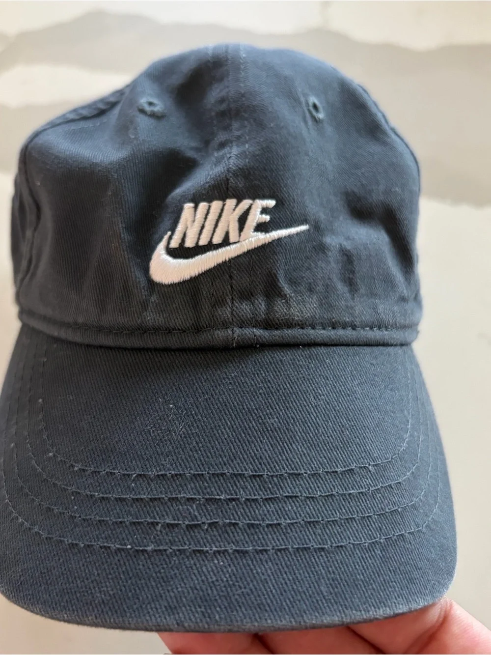 Nike toddler gray Baseball Cap with White Swoosh summer play wear